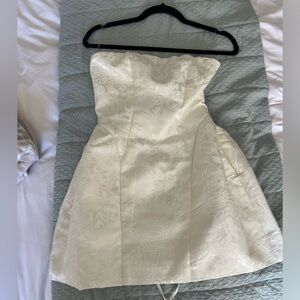 Elegant Strapless Floral Dress